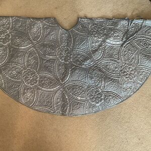 Silver Sequin Christmas tree skirt